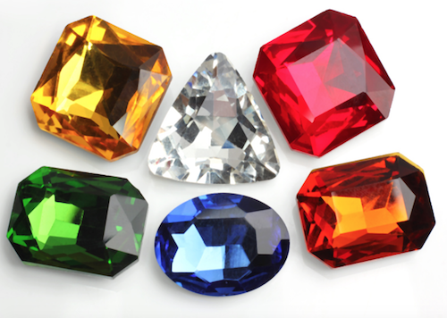 The Gemstones in Splendor (board game) can be made in Glass Gemstones