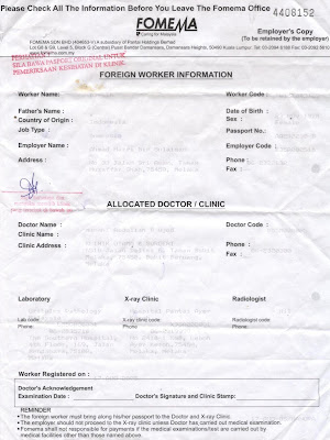 Housemaid Employment Related Documents Fomema Medical Form