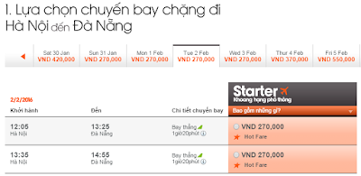 Giá Vé máy bay Hà Nội đi Đà Nẵng Jetstar