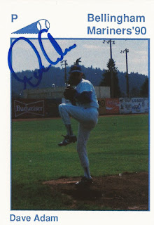 Dave Adam autographed 1990 Bellingham Mariners card