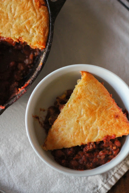 Skillet Cornbread & Chili Pie | The Chef Next Door