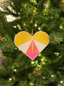 heart shaped wooden ornament, Christmas tree, Nordstrom decorations
