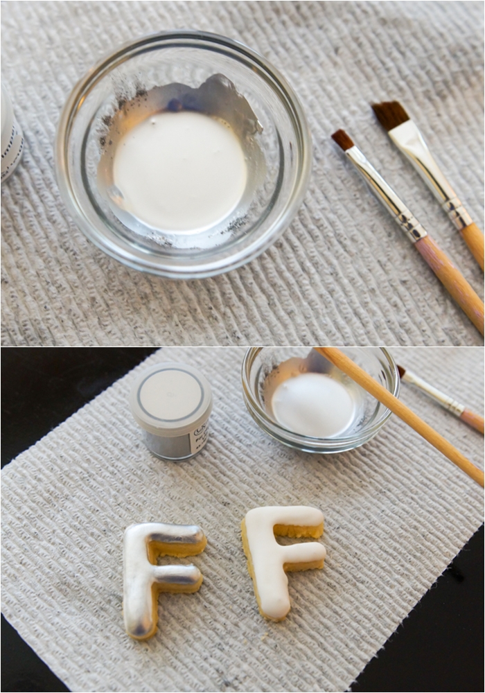 how to make silver royal icing with luster dust