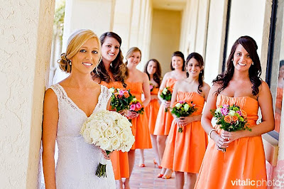 orange bridesmaid dress