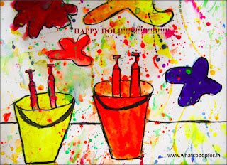 holi drawing for class 2