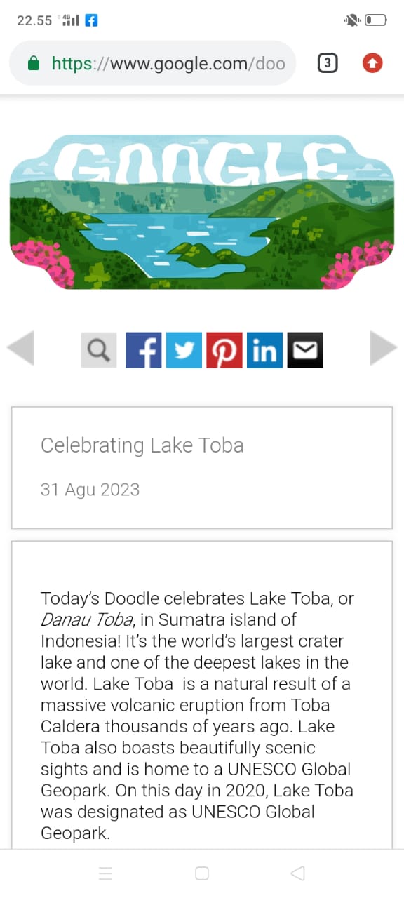 POLRES SIMALUNGUN BANGGA DANAU TOBA JADI GOOGLE DOODLE HARI INI, INI 10 FAKTA MENARIK