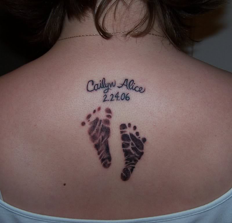 Foot Tattoos representing your children, are you have baby ?? may be this 