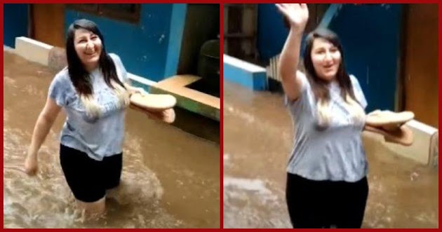 Baru Saja Pindah ke Jakarta, Arzum Balli Bule Austria Kena Banjir, Malah Antusias: Seru Juga