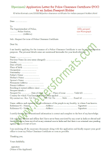application for police clearance certificate by an indian passport holder