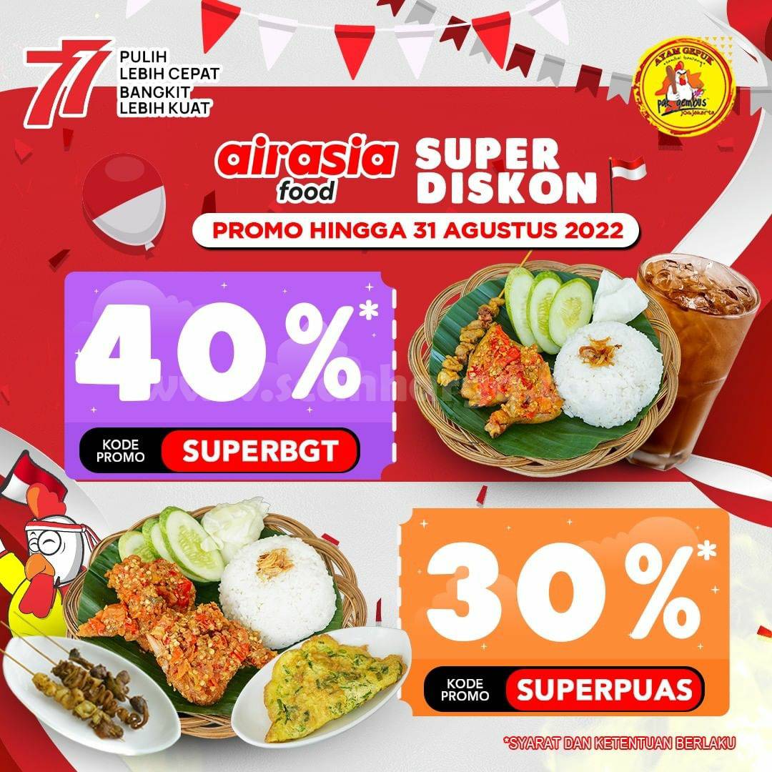 Ayam Gepuk Pak Gembus Promo AirAsia Food Super Diskon 40%