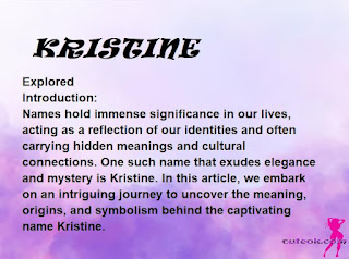 meaning of the name "KRISTINE"