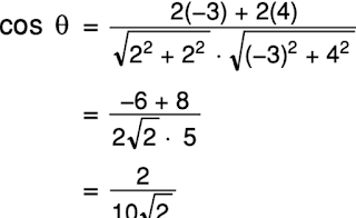 Jika Oa = (2  2), Ob = (-3  4), Dan Θ Adalah Sudut Antara Vektor Oa Dan Ob, Sin 0 =
