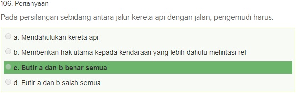 Contoh Soal Ujian teori SIM A dgn Kunci Jawaban Oktober 2018