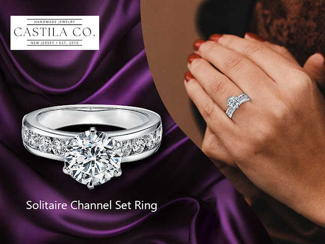 solitaire channel set ring
