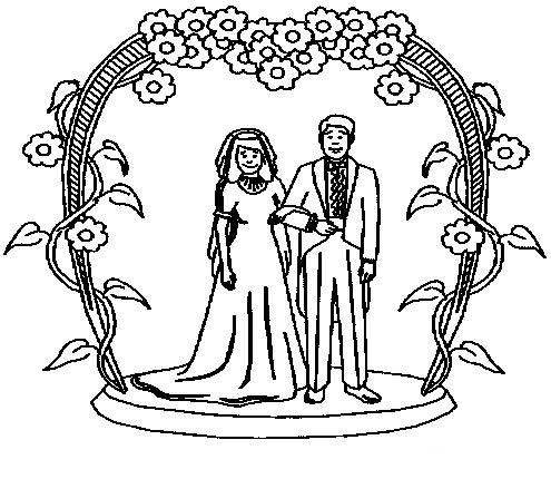Wedding Coloring Pages Bride and Groom