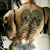 Skeleton Tattoo Drawing on Women back