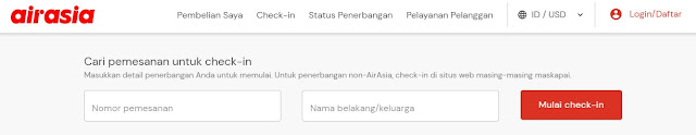 Cara Web Check In Air Asia