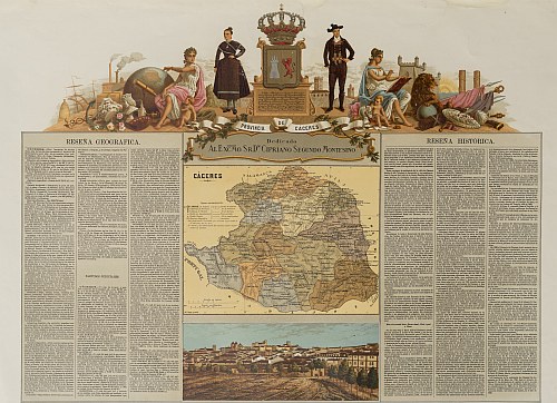 Provincia de Cáceres por Francisco Boronat y Satorre (1850). Cartoteca Histórica Digital de Extremadura