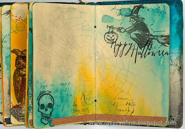 Layers of ink - Halloween Stamped Passport Book Tutorial by Anna-Karin