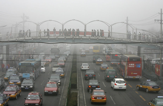 Air pollution in Beijing, China.  ecoautoninja.com