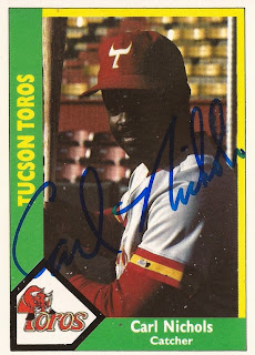 Carl Nichols autographed 1990 Tucson Toros card
