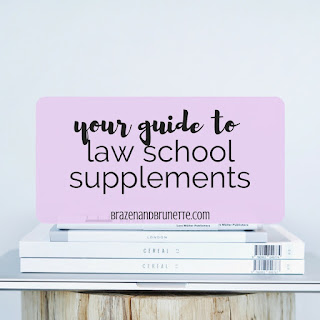 Wondering what is a law school supplement? Wondering, Do I need a law school supplement? Confused about the different types of law school supplements? This post is here to help! Read here for more about Quimbee law school outlines, Emanuel's law school outlines, Quimbiee law school case briefs, CaseBrief's law school case briefs, Oyez law school case briefs, Examples and Explanations (E&E) law school practice problems, Q&A law school practice problems, Short and Happy Guide law school books, CrunchTime law school books, Gilbert's law school books, and Law in a Flash law school flashcards | brazenandbrunette.com