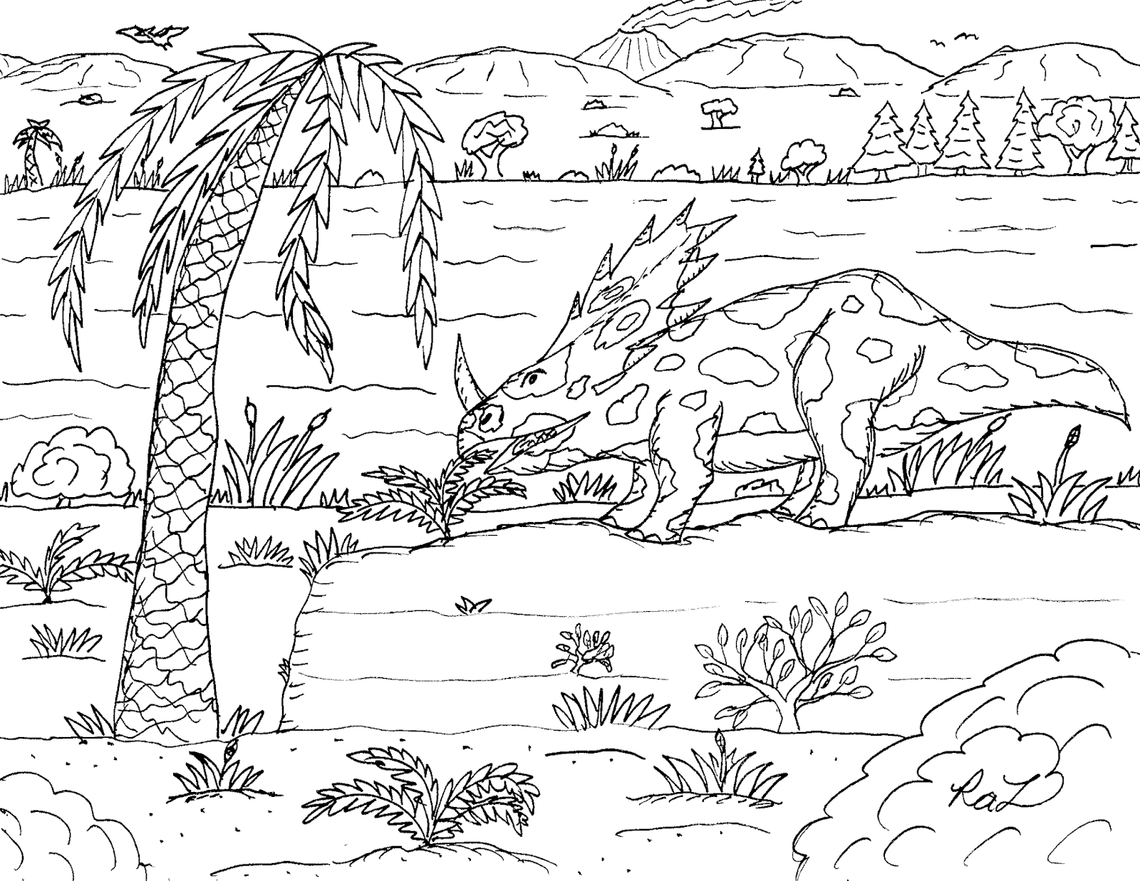 Download Robin's Great Coloring Pages: Triceratops and some other Ceratopsian Dinosaurs