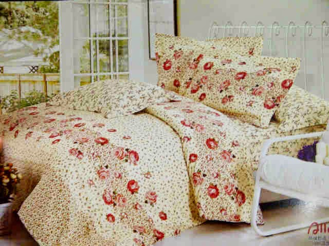 Sprei Jepang Motif Bunga Coklat