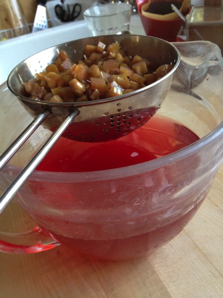 Rhubarb strained