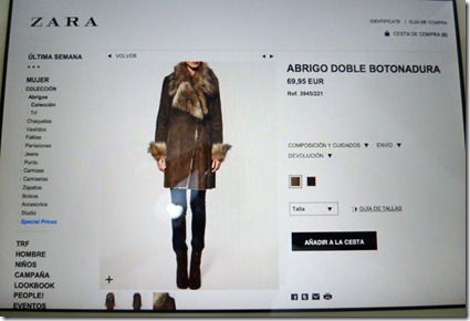 Web de Zara, los iconos son demasiado pequeños para utilizarlos con comodidad en el iPAd sin hacer zoom