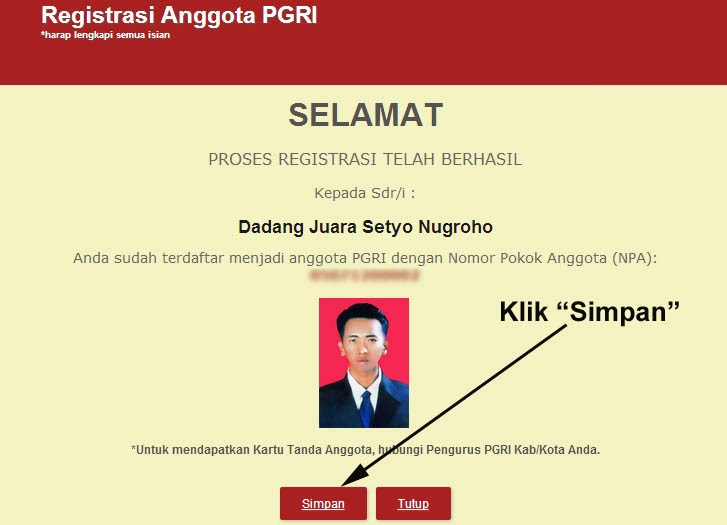 PETUNJUK CARA PENDAFTARAN ANGGOTA PGRI ONLINE