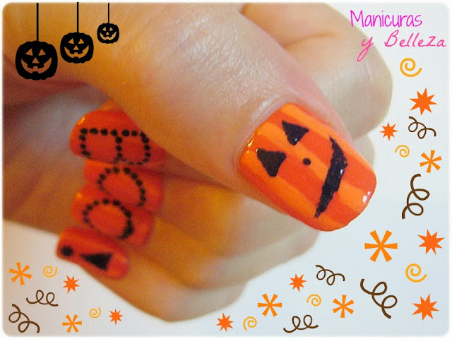 nail art manicura halloween calabazas pumpkins nails uñas decoradas diseños