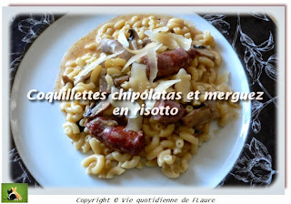 Vie quotidienne de FLaure: Coquillettes chipolatas et merguez, en risotto