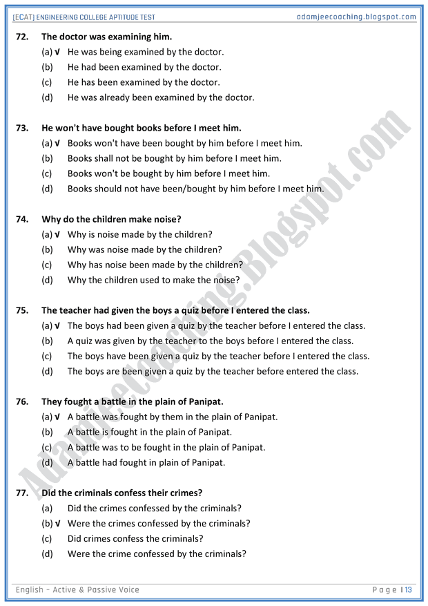 ecat-english-active-and-passive-voice-mcqs-for-engineering-college-entry-test