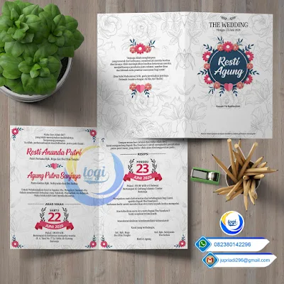 Download Template Desain Undangan Pernikahan Custome Elegan Cdr