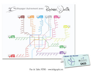 KellyGraphic - Plan de Table Mariage Paris métro tgv rer