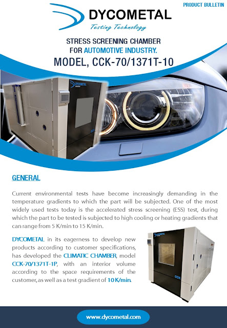 STRESS SCREENING CHAMBER FOR AUTOMOTIVE INDUSTRY. MODEL, CCK-70/1371T-10