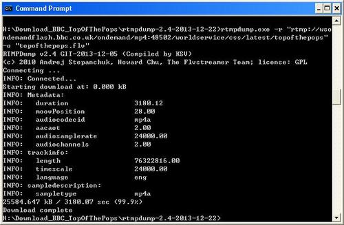 rtmpdump - Downloading In Progress