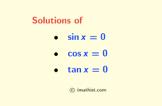 solve sinx=0, cosx=0, tanx=0