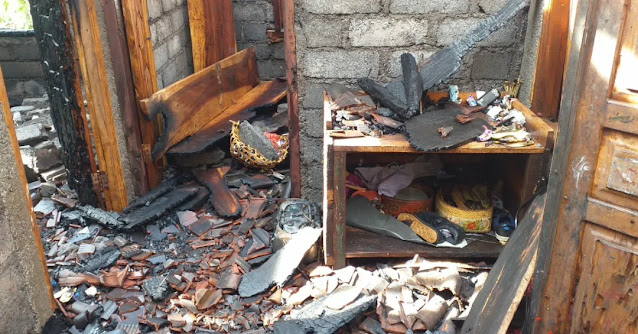    Akibat Korsleting Listrik, Rumah Di Desa Bunutan Ludes Terbakar