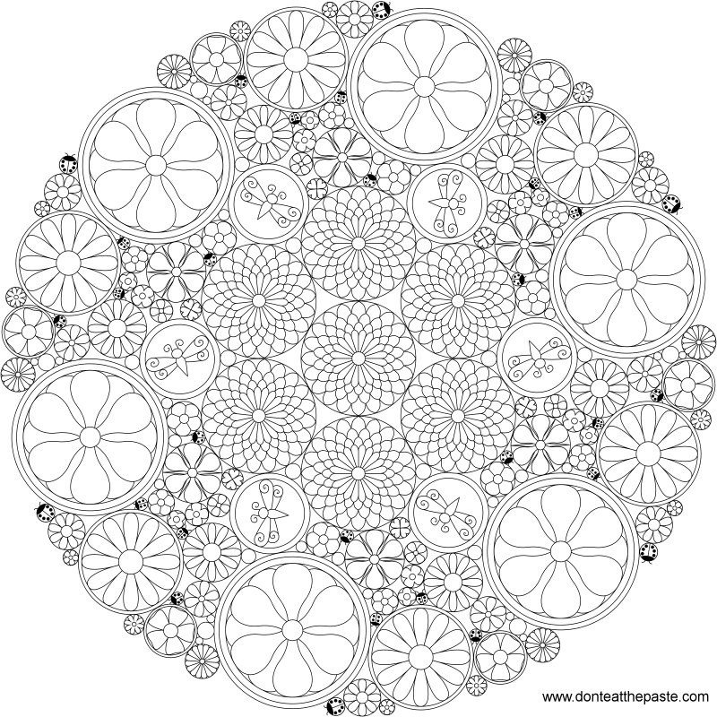 Download Don't Eat the Paste: Really intricate flower mandala to color