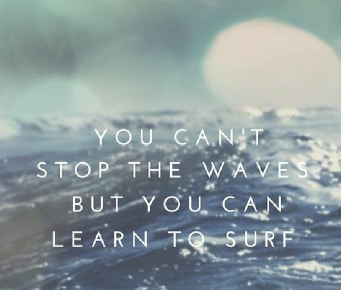 YOU CAN'T STOP THE WAVE BUT YOU CAN LEARN TO SURF