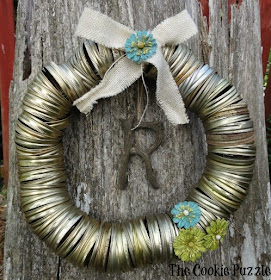 Canning Jar  Lid Wreath