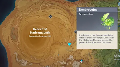 Lokasi Dendroculus di Desert of Hardramaveth