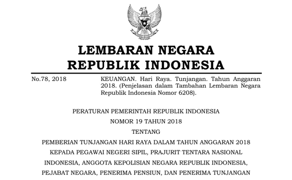  merupakan topik terhangat pada bulan ini mengingat semakin dekatnya hari raya idul fitri  THR PNS 2018 - PP Nomor 19 Tahun 2018