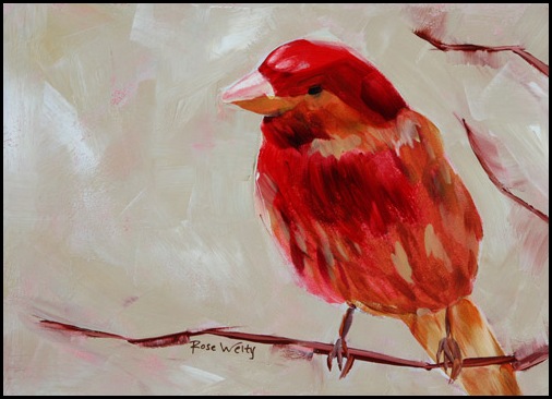 Spring Bird acrylic painting