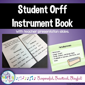 Picture of Student Orff Instrument Book available on TPT