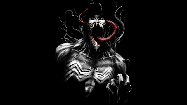 Plano de Fundo Preto Venom Fan Arte Minimal
