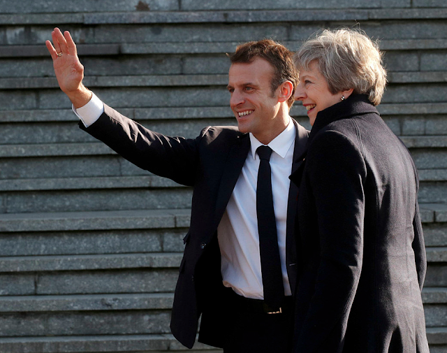 Theresa May and Emmanuel Macron are due to pay tribute to soldiers