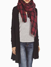 iB-iP Womens Fashion Grid Shawls Scarf Wraps Black  Warm Red